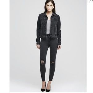 L’AGENCE Margot Distressed High Rise Skinny Jeans Coal